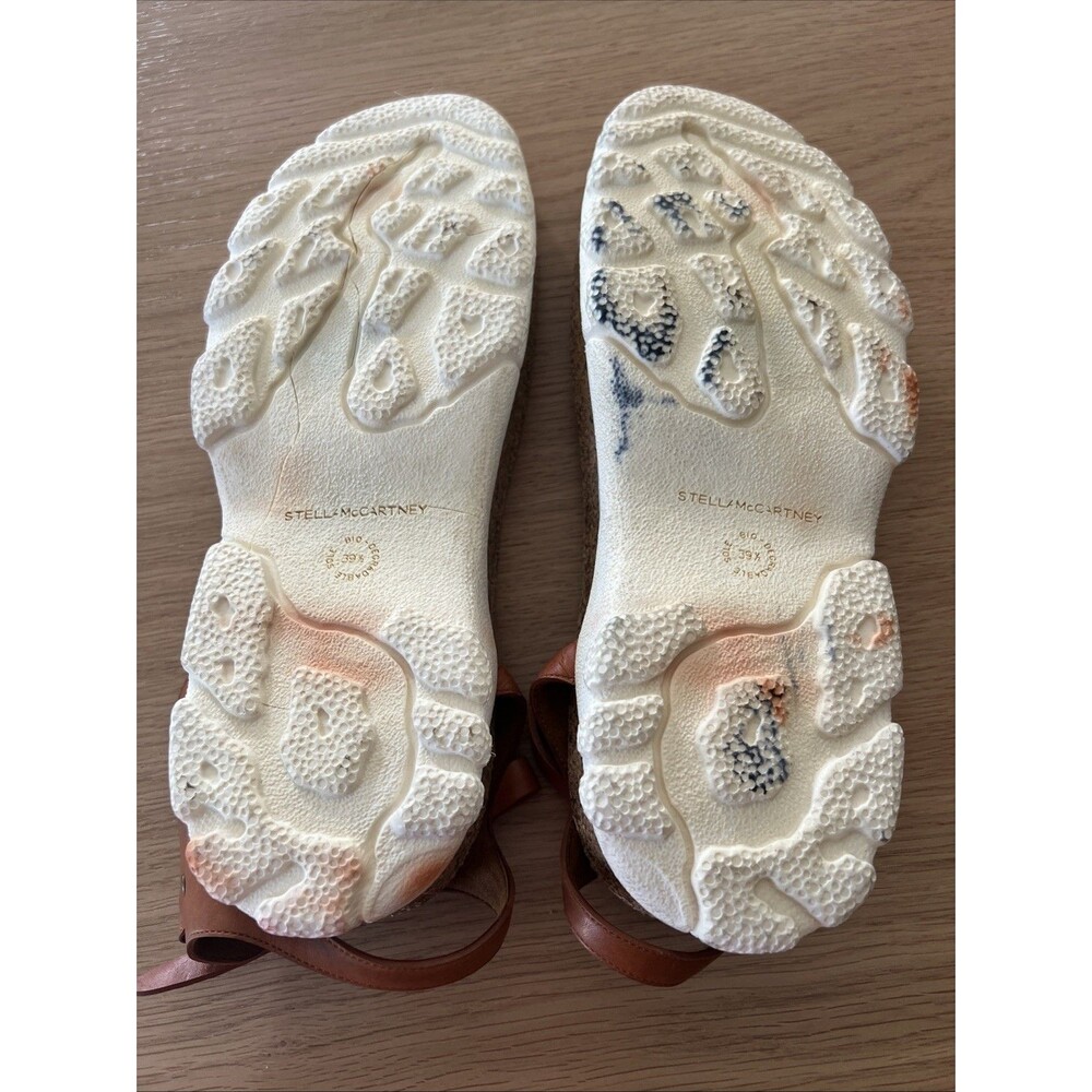 Stella McCartney Women's Sandals Size 39.5 Toe Strap Leather Cork --Damaged! - Picture 11 of 15